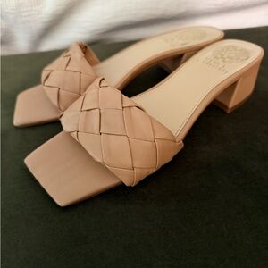 Vince Camuto Tan Woven Mules